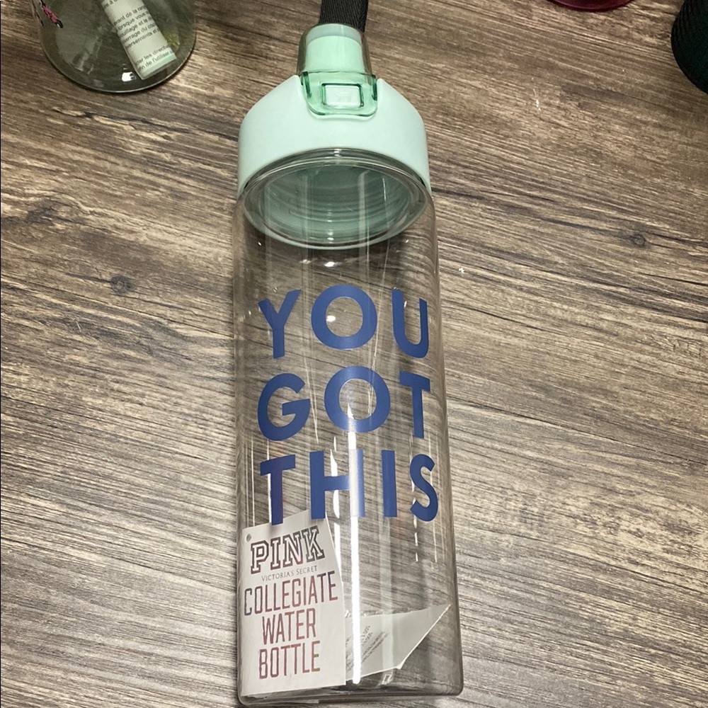 PINK Victoria's Secret Collegiate Water Bottle - Blue and Mint